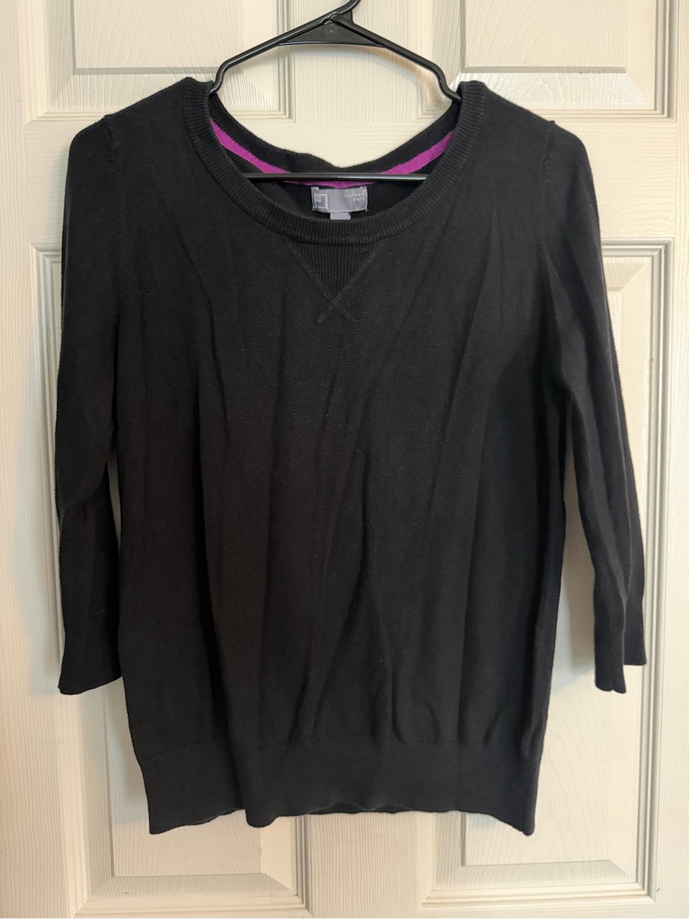 jcpenney Black Cashmere Blend Crewneck Sweater
